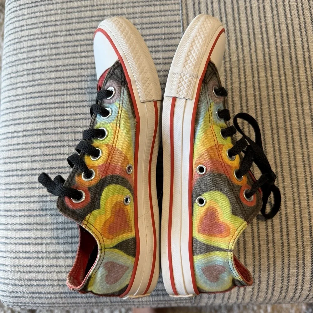 Custom Converse Chuck Taylor All Star OpenHeartArt Low Top Sneakers Men's 7.5